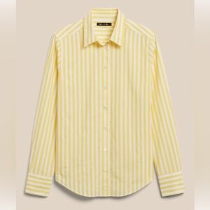 ✨EUC✨Banana Republic Yellow Striped Poplin Shirt